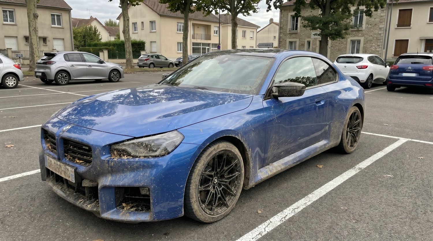 BMW M2 bleue avant detailing — CB Services